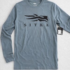 Sitka Steel Blue Long Sleeve Men's Tee